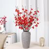 Künstliches Pflaumenarrangement Blume Realistisch Seide Künstlich Frühlingsblütenzweig für Hochzeit Zuhause Rot