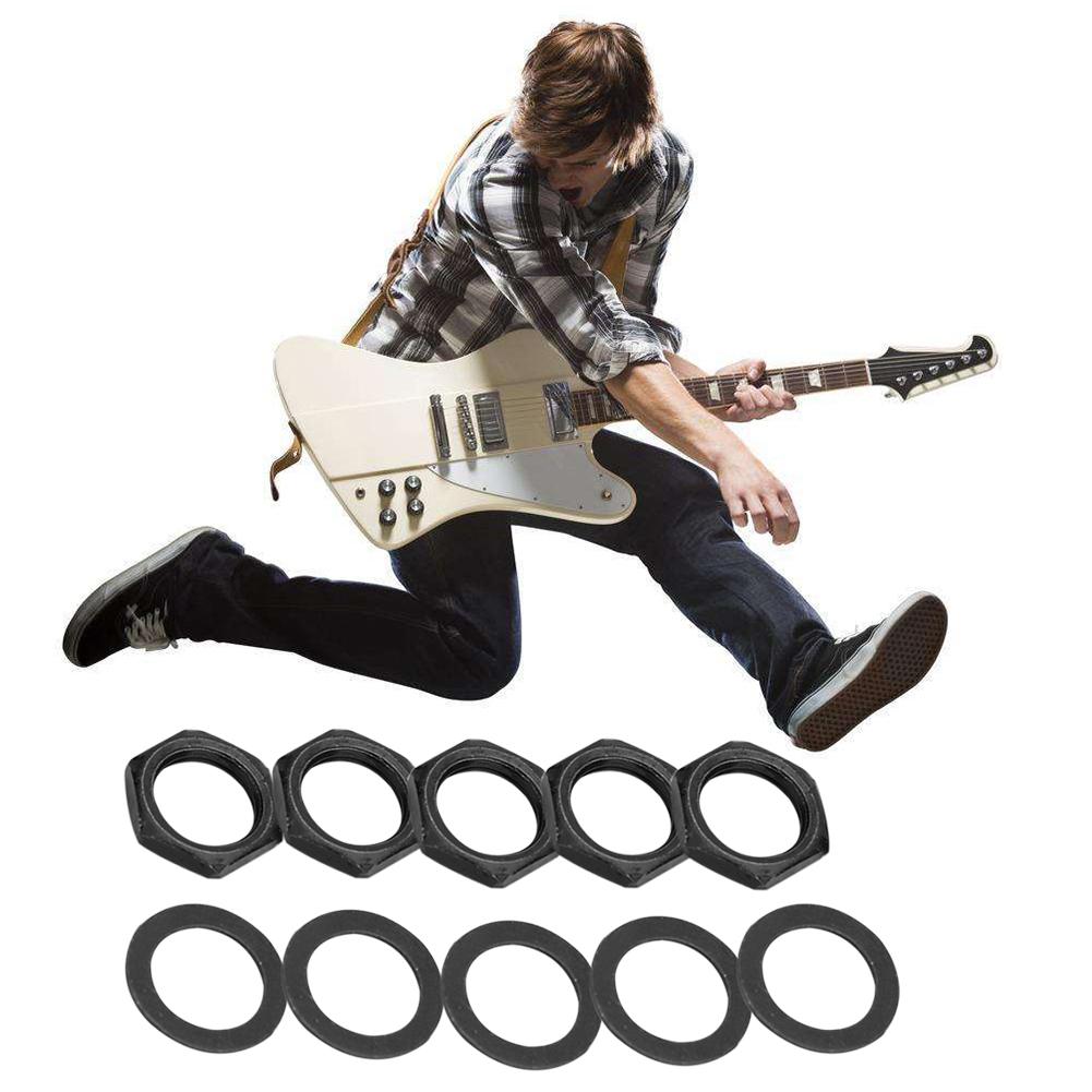 

- 3/8 inch Guitar Bass Socket Gasket Connector Washer Nuts Set (Black)