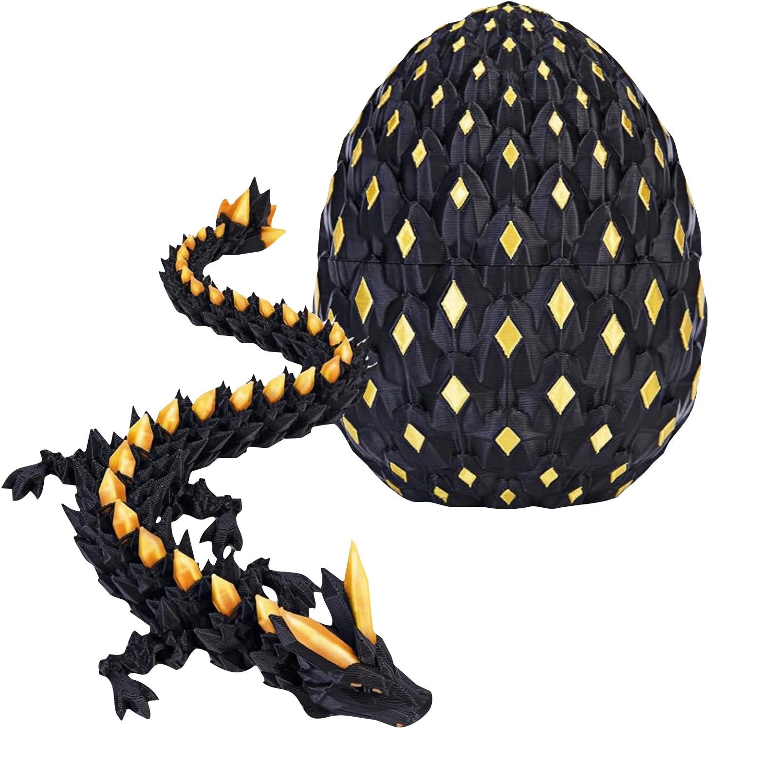 

Яйцо дракона Таинственное яйцо дракона Светящаяся игрушка-артикулирующее животное Кристалл 3D-печатное яйцо динозавра Подходит для детей мальчиков девочек Домашнее украшение One Size