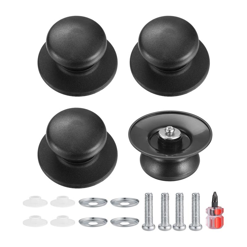 2/4Pcs Pot Lid Knob with Screwdriver Universal Replacement Pan Lid Cover Knob Kitchen Bakelite Cookware Knob Handle Pot Lid Knob