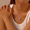 Minimalist Square Shell Pendant Necklace for Women, Copper 14K Gold Plated Geometric Pendant, Elegant Aesthetic Jewelry Gift