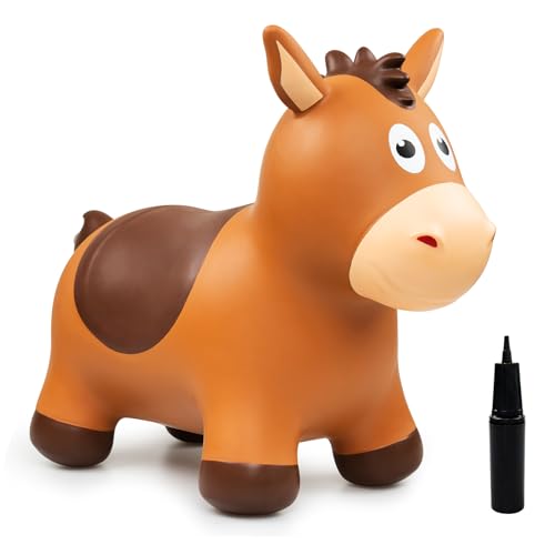 

Прыгающая лошадка MUKI с насосом, Подарок на день рождения для детей и малышей, Возраст 3, 4 и 5 лет (Говядина карри)