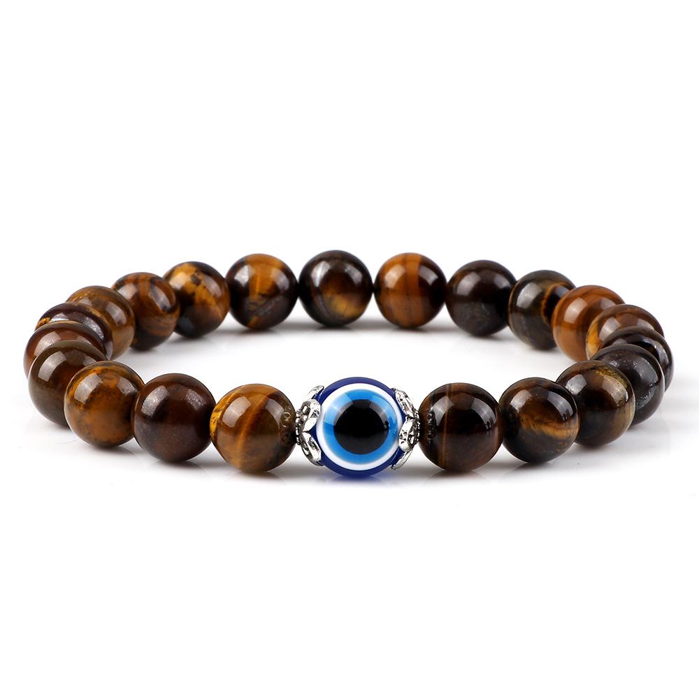 Boho Evil Eye Flower Beaded Stretch Bracelet for Men and Women - Yoga Energy Bracelet