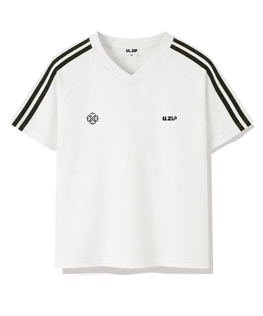 ULIFEZIP Minimal Symbol Track V-Neck Short Sleeve T-Shirt 4 Colors [Ulsv_1501]