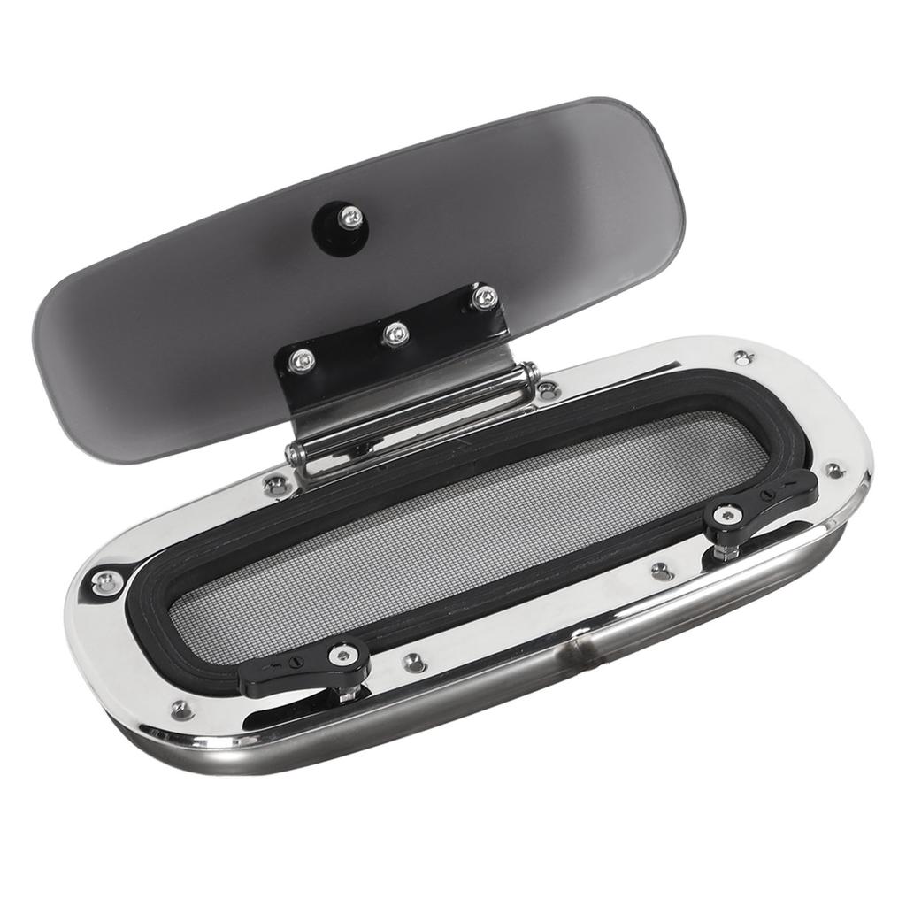 Boat Porthole Window 345x150mm   13.58x6in Internal Opening UV Proof Stainless Steel Hatch Portlight with Screen and