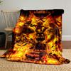 Burning animatronics surrounded by fire and chaos dominate the composition. for all seasons blanket lunch break throw gift