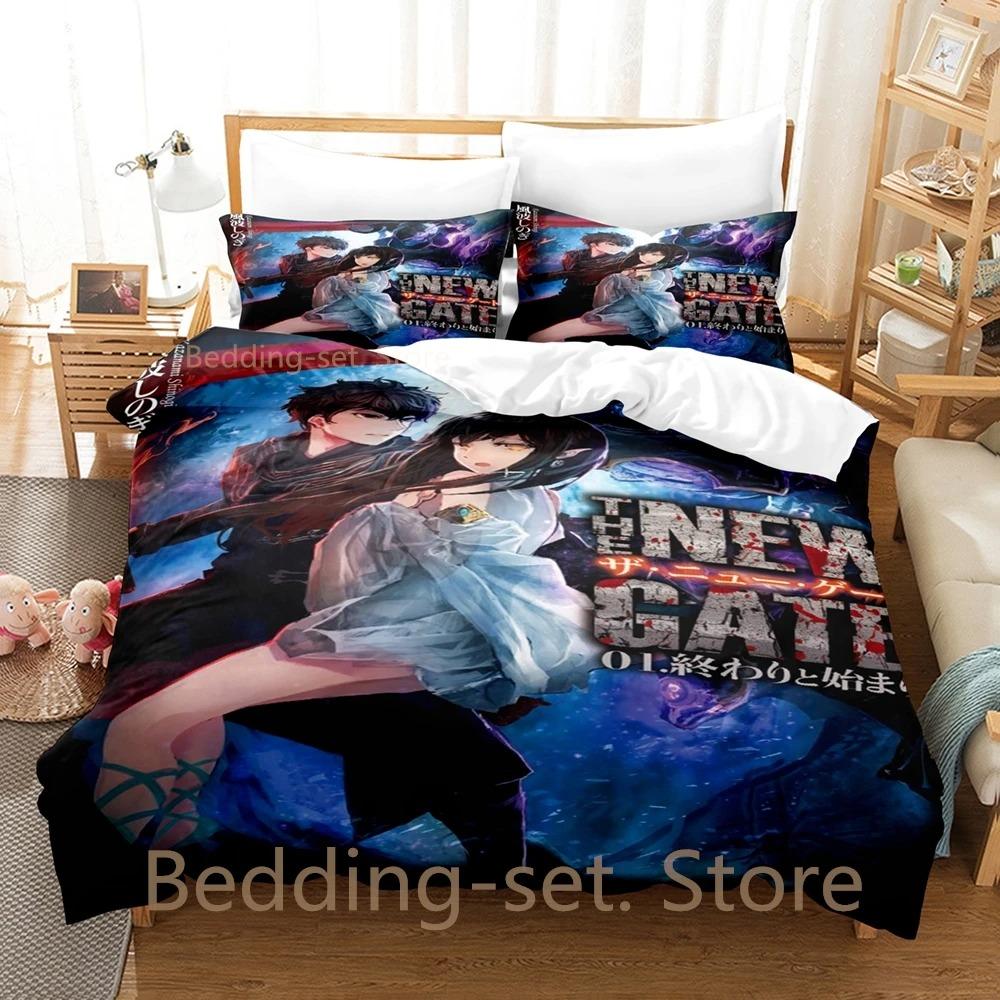 

THE NEW GATE Постельный комплект Односпальный Полуторный Двуспальный Кингсайз Комплект для кровати Взрослый Детский Спальня Комплекты пододеяльников 3D Принт Аниме Комплект простыней EU Single 135x200cm