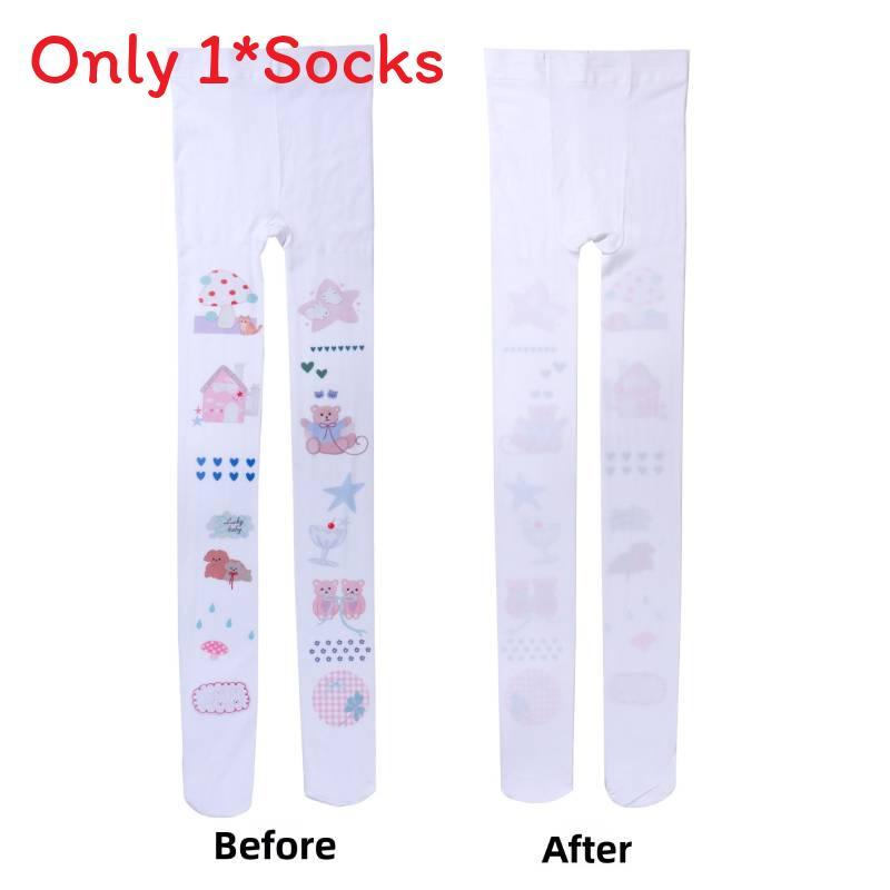 Cartoon Print Tights With Velvet Fabric For Women Casual Wear