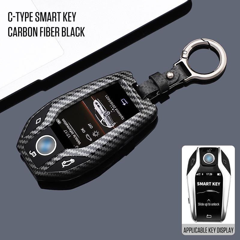 BMW Universelle Carbonfaser-Schlüsselabdeckung mit Schlüsselring