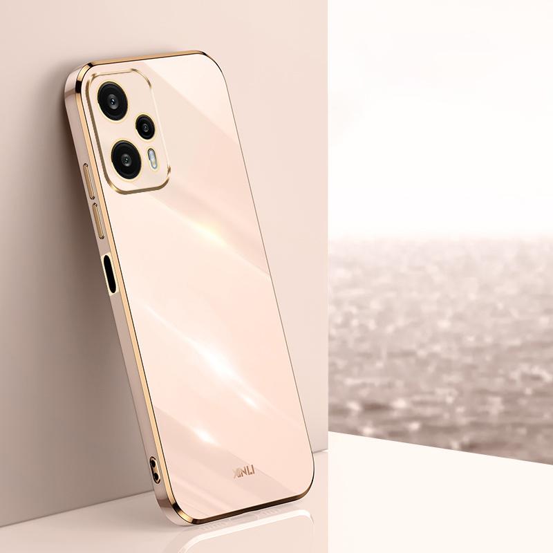 

XINLI For Xiaomi Redmi Note 12 Turbo/Poco F5 5G Precise Lens Cut-out TPU Phone Case Electroplated Drop-proof Cover Blue