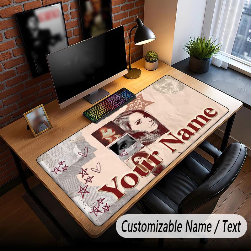 Custom Name Extended Mouse Pad,Lana Del Rey Gaming Desk Mat For Home Office Desktop Decor