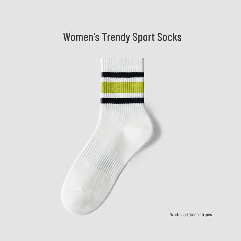 

Женские спортивные носки из чистого хлопка, устойчивые к запаху - Влагоотводящие носки до середины икры для бега весной и летом Simple Pack [Each Pair with Aluminum Clip]