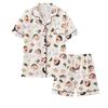 "Crayon Shin-chan" Large Size Women's Pajamas Women's Summer Short Sleeve Japanese Student Cartoon Cute Loungewear Set