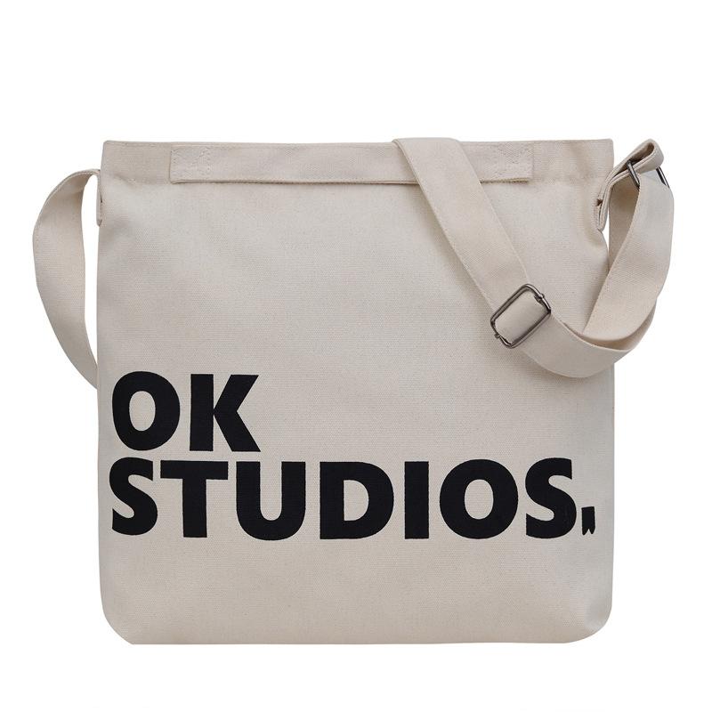 

Универсальная и простая холщовая сумка Большой вместимости утолщенная выстиранная литературная и художественная студенческая холщовая Мужская и женская наплечная сумка