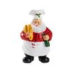 Figurines Tabletop Decor, Resin Chef Santa Statue Holding Bread & Wine, Christmas Cookie Jar Decoration, Indoor Holiday Ornaments For Kitchen, Dinin