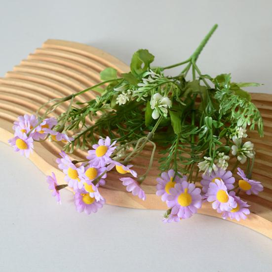 Künstlicher Frühlings-Wildblumenstrauß Realistische Fake-Seidenblume mit Stiel Zuhause Party Faux