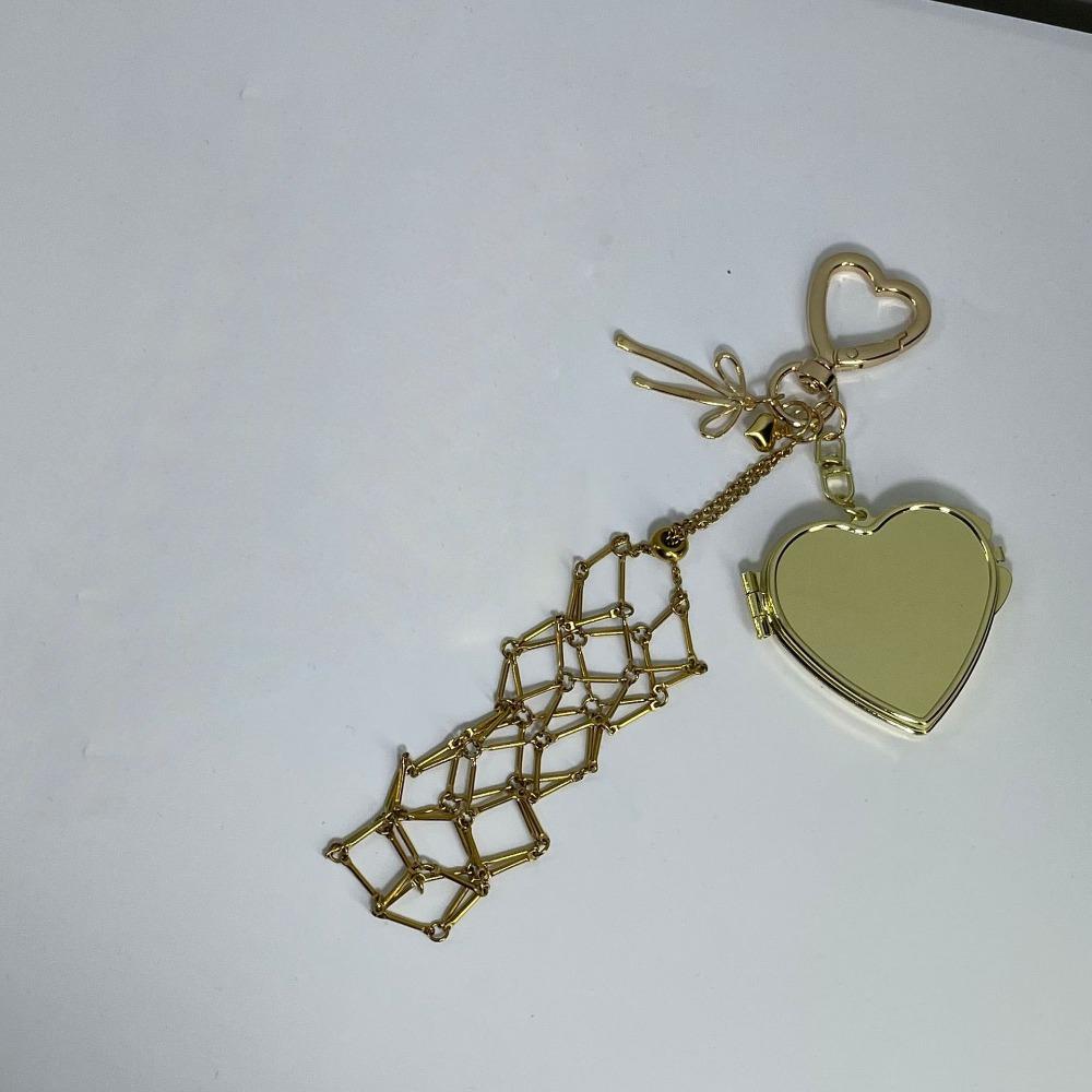 

Charm Bag Accessories Lip Balm Bag Key Chain Stainless Steel Lipsticks Holder Protective Cover Heart