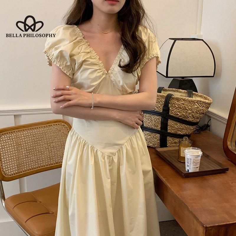 Francouzské retro Hepburn elegantní plisovaný výstřih bez rukávů Středně dlouhé šaty úzkého střihu Dámská móda Elegantní společenské dlouhé šaty