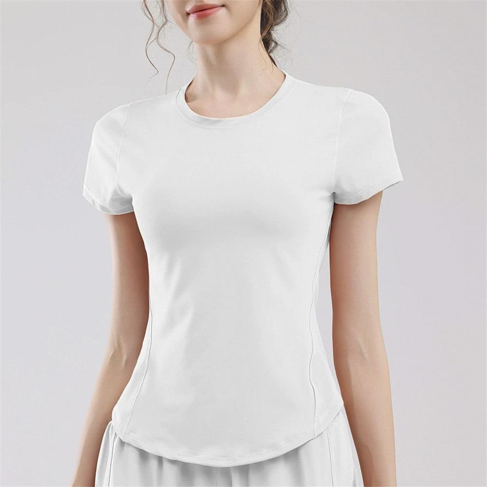 

Breathable Mesh Yoga Clothing For Women In Summer, Thin Style, Quick Drying Round Neck, Fitness Solid Color, Casual Running, Sports Short Sleeved XL білий