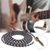 Guitar Cables, 6.35mm To 6.35mm TRS Stereos Amp Braided Guitar Cord for Studio Monitor Electric Guitar Keyboards Mixers