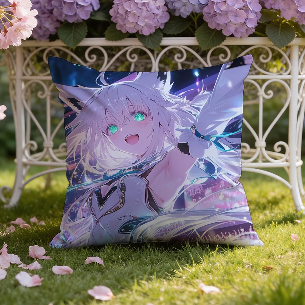 

Cute S-Shirakami F-Fubuki Cushion Cover Home & Car Dual-Scene Pillow Cover: Reversible for Premium Comfort 30cmx30cm