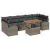 VidaXL Ensemble de salle à manger de jardin en 8 pièces avec coussins en poly rattan gris et acacia 3349551