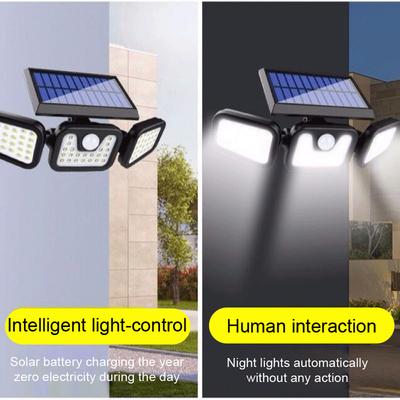 High Brightness Home Solar-Powered Wall Lamp 74LED Angle Adjustable Light Outdoor Waterproof Human
