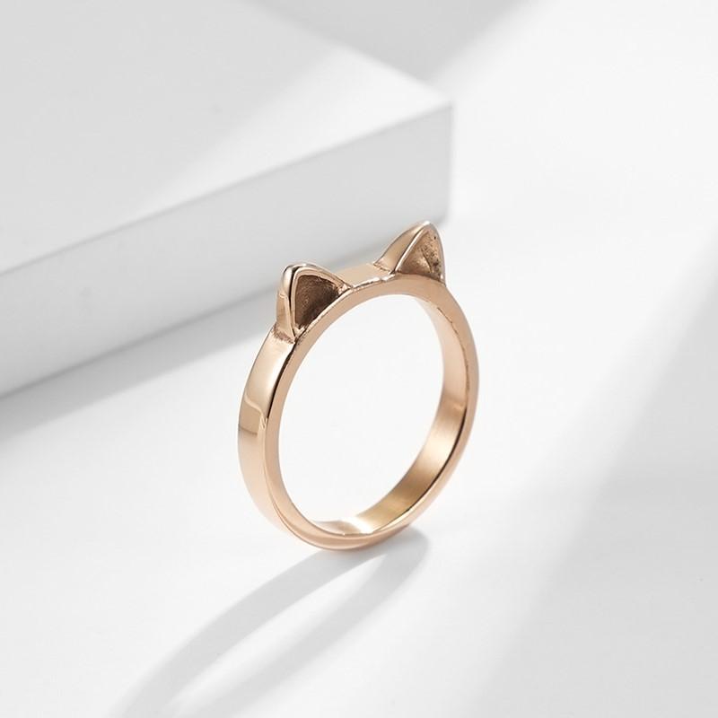 Lovely Cat Kitty Ring for Women Girl Size 5-10