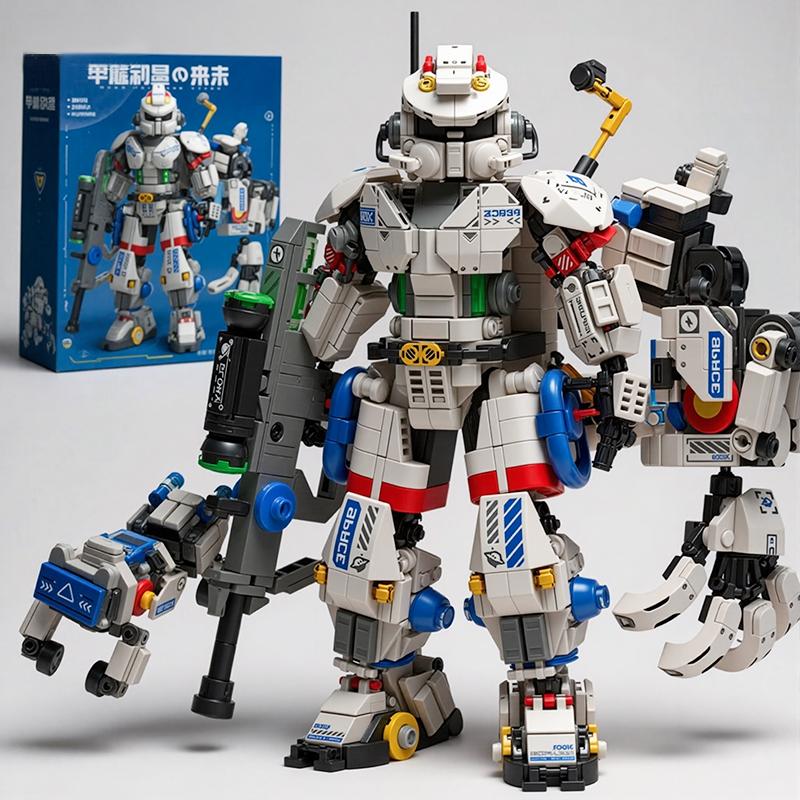 Giant 2in1 Transformable Robot Building Blocks SWAT Mecha Robotic Dog Building Blocks DIY Assembly Toy Christmas Holiday Gift