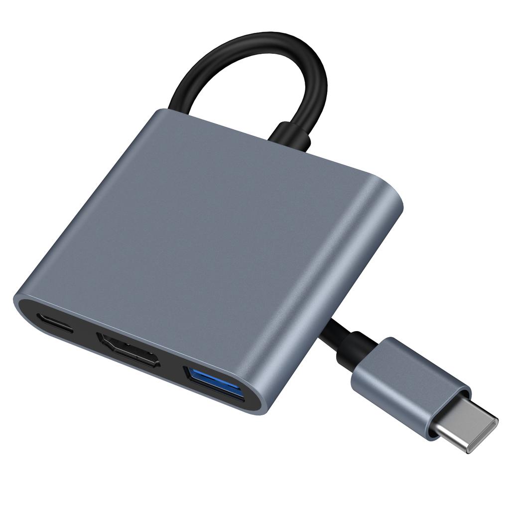 Computer Accessories 3 in 1 USB C Hub Type c to 4k Hdmi Hdtv Usb3.0 PD Type C Hub Docking Station 3 Port for Laptop