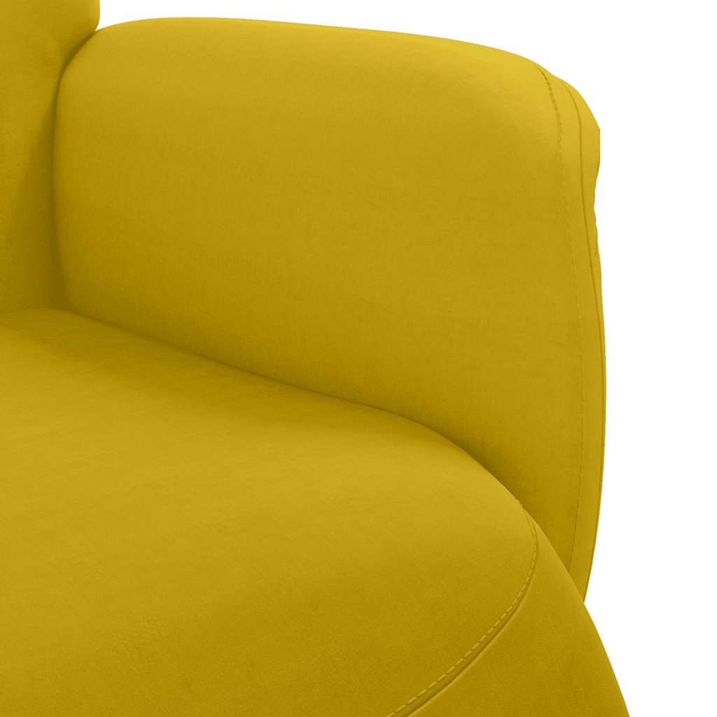 Relaxation Armchair with Footrest Yellow Velvet