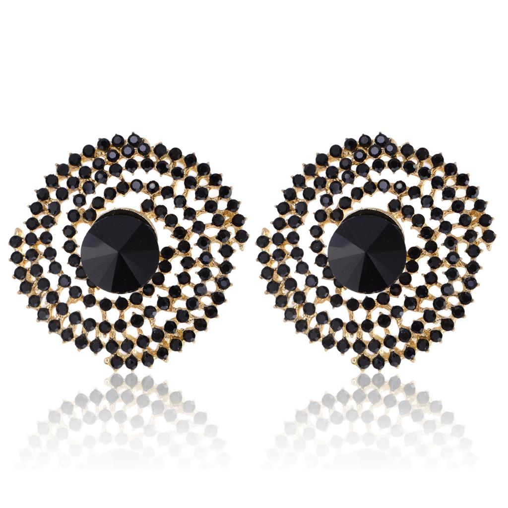 Modern Geometric Alloy Crystal Drop Earrings For Women With Sparkling Water Drill Jewelry Gift
