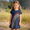 Trendy Girls' Short Sleeve Embroidered Summer Dress