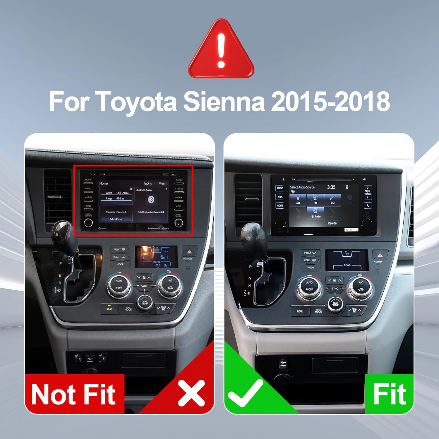 

Android 14 Car Radio 2+64G for Toyota Sienna 2015-2018 9 Touchscreen with CarPlay, Android Auto, GPS, WiFi 6, Bluetooth 5.4, B 2 32G