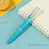 Refillable Ergonomic Fountain Pen for Students - Transparent Colored Plastic Design
