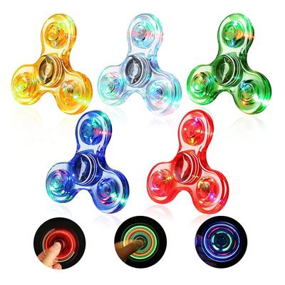 Świecący LED Fidget Spinner Bączek Ręczny Spinners Świecący w Ciemności Światło EDC Figet Spiner Palcowe Zabawki do Redukcji Stresu