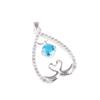 Swiss Blue Topaz Gemstone 925 Sterling Silver Jewelry Zircon Designer Pendant CZP-4-1