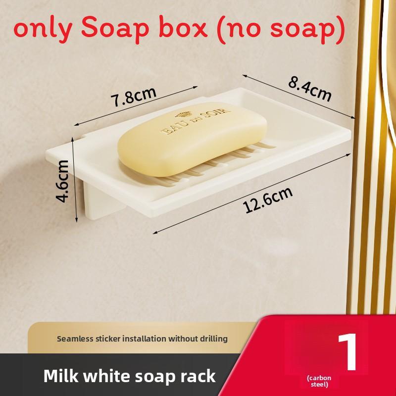 Space Aluminum Soap Holder Wall Mount With Antislip Cover For Bathroom Use White