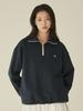 NOUVE Cotton Half-Zip Up Sweatshirt - Navy
