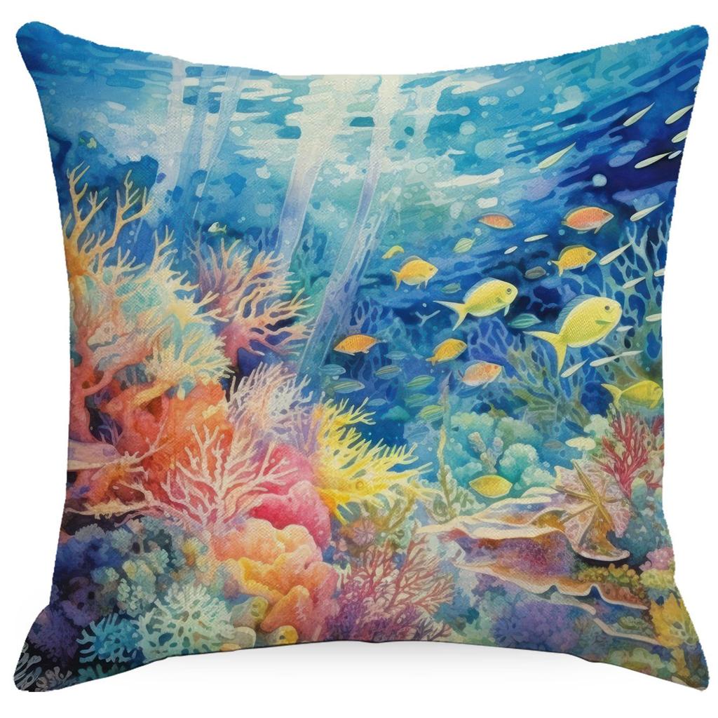 Colorful Marine Life Shell Pillowcase Summer Holiday Beach Hotel Decorative Cushion Cover