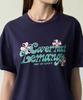 COVERNAT WOMAN [Covernat X Lemango] Women'S Graphic Oversized T-Shirt Navy