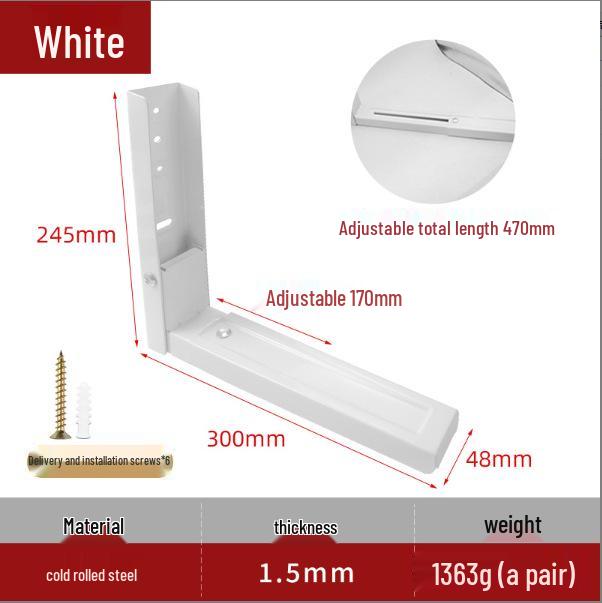 Retractable Wall-Mounted Kitchen Shelf for Microwave Oven, Stainless Steel Bracket