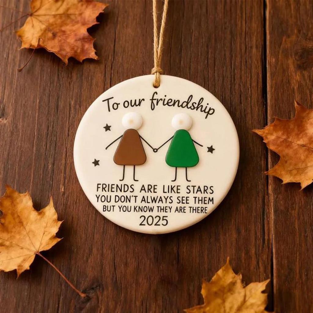 Friendship Ornaments For Christmas Tree 2D Acrylic Holiday Decorations Hangable Christmas Tree Decorations For Festival Planners
