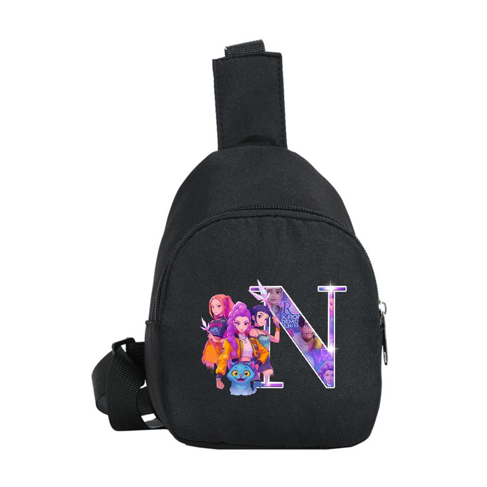 

Мультяшний 26 Англійських Літер K-Pop Мисливці на Демонів Принт Кавайний Нагрудна Сумка для Хлопчика Дівчинки Сумка на Плече Студентська Портативна Сумка через Плече Різдвяний Подарунок