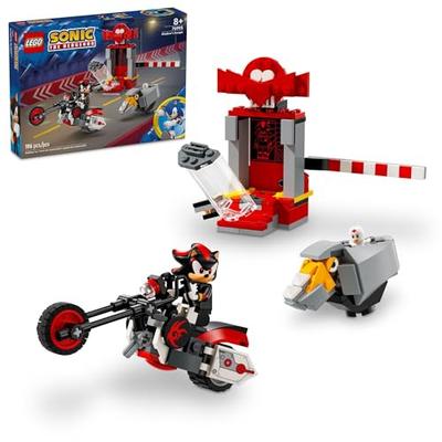 LEGO Sonic the Hedgehog Shadow the Hedgehog Escape Building Set, Motorcycle Toy, Video Game Character Figure, Kids' Sonic Toy, Gamer Gift, Ages 8+, 76