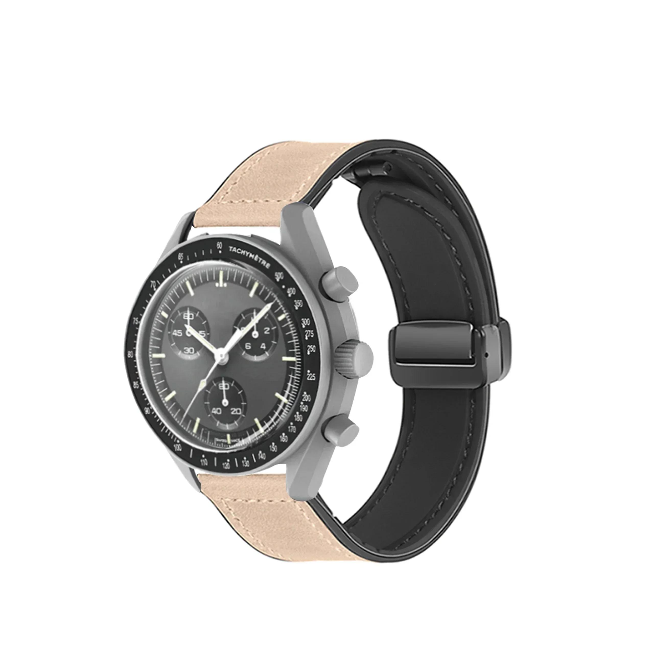

Класичний 20 мм силіконовий шкіряний ремінець для годинника Omega X Swatch Common MoonSwatch Saturn Moon Series Constellations Чоловіки Жінки Quick Release For MoonSwatch