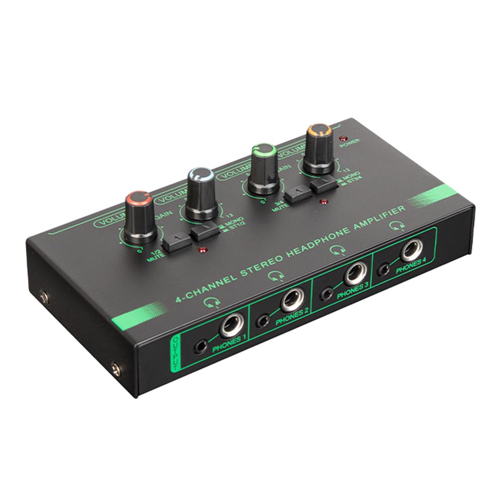 

4/6-канальный мини-аудиоусилитель для стереонаушников с регулятором громкости, сверхмалошумящий аудиомикшер, вход 6,35/3,5 мм для сцены и студий