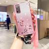 KADEM For Samsung Galaxy S20 FE 4G/FE 5G/S20 Lite/S20 FE 2022 Case Glitter TPU Flower Decor Phone Cover with Strap