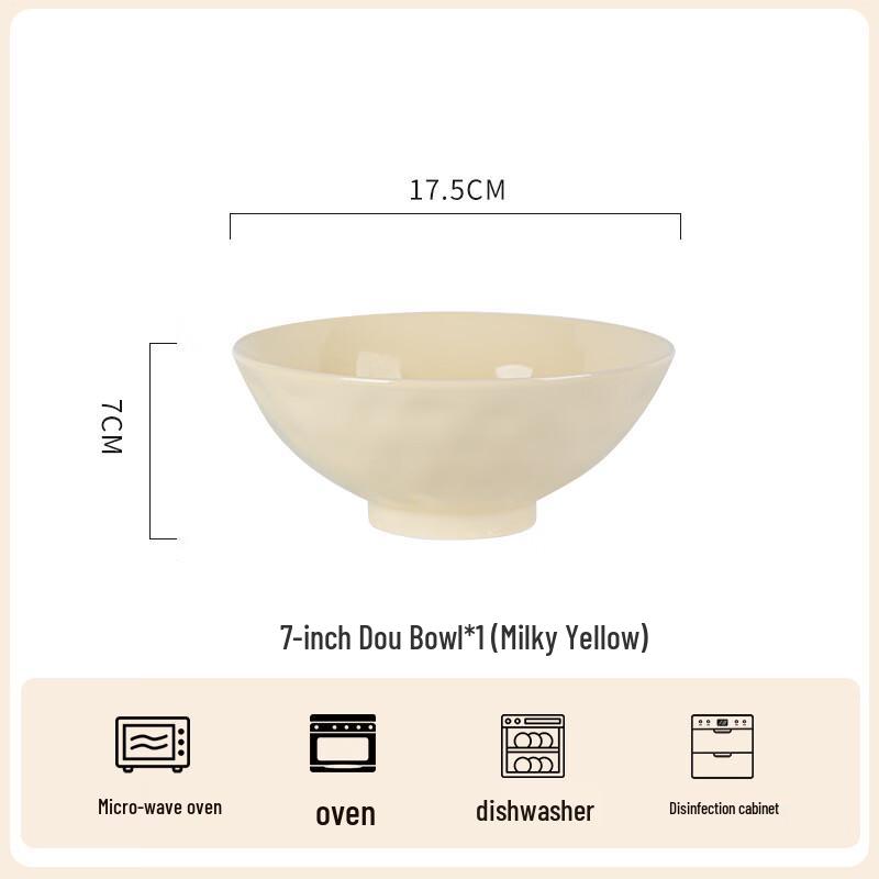 

Deouxingguang Cream Style Ceramic Ramen Bowl