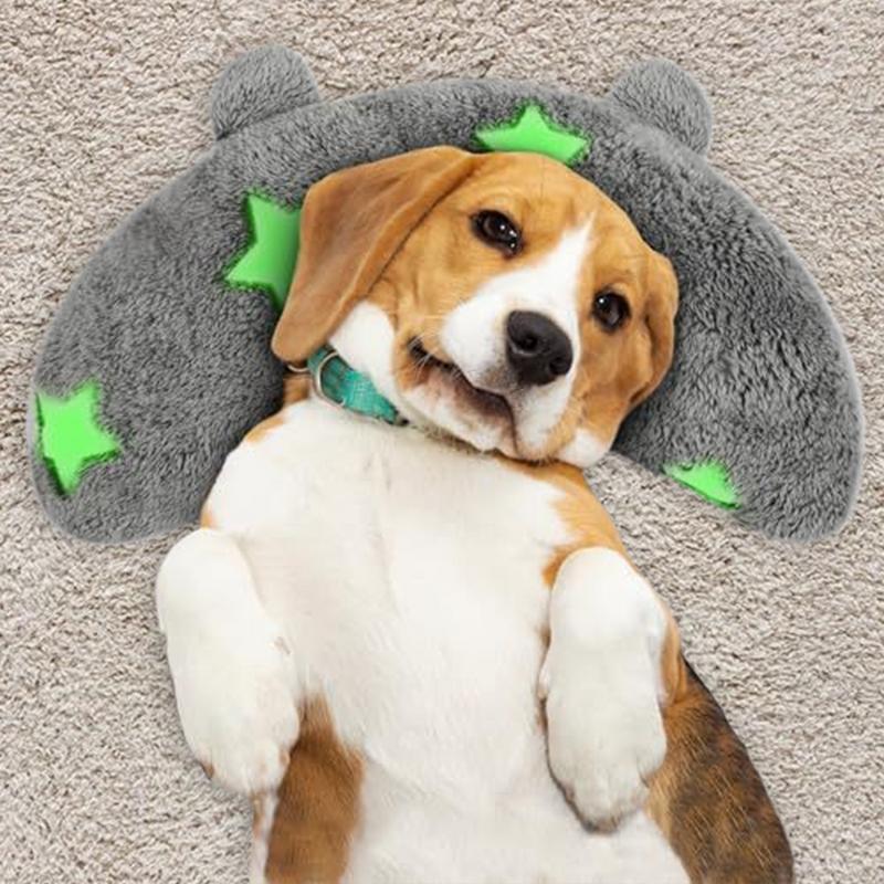 U-förmiges Haustierkissen Haustier Nackenschutz Schlafkissen Bequemes Haustier Hund Nackenkissen Leuchtend Waschbar Haustier Beruhigendes Spielzeug für Hund